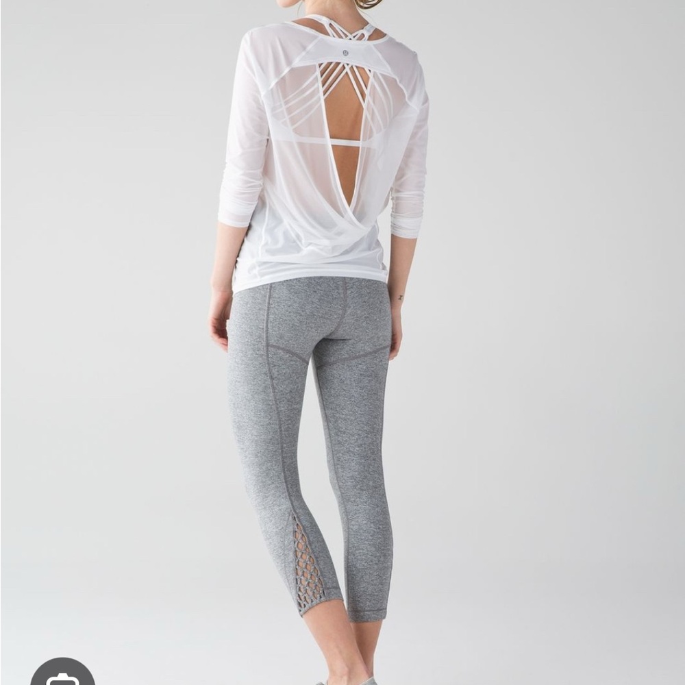 Lululemon true self II crop leggings in heathered slate